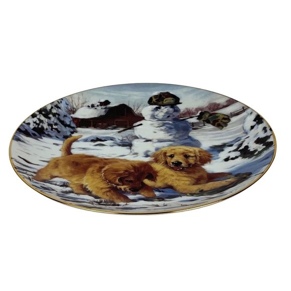 Hamilton Collection Golden Retrievers "Hiding the Evidence" Plate No. 1882A - Picture 3 of 6